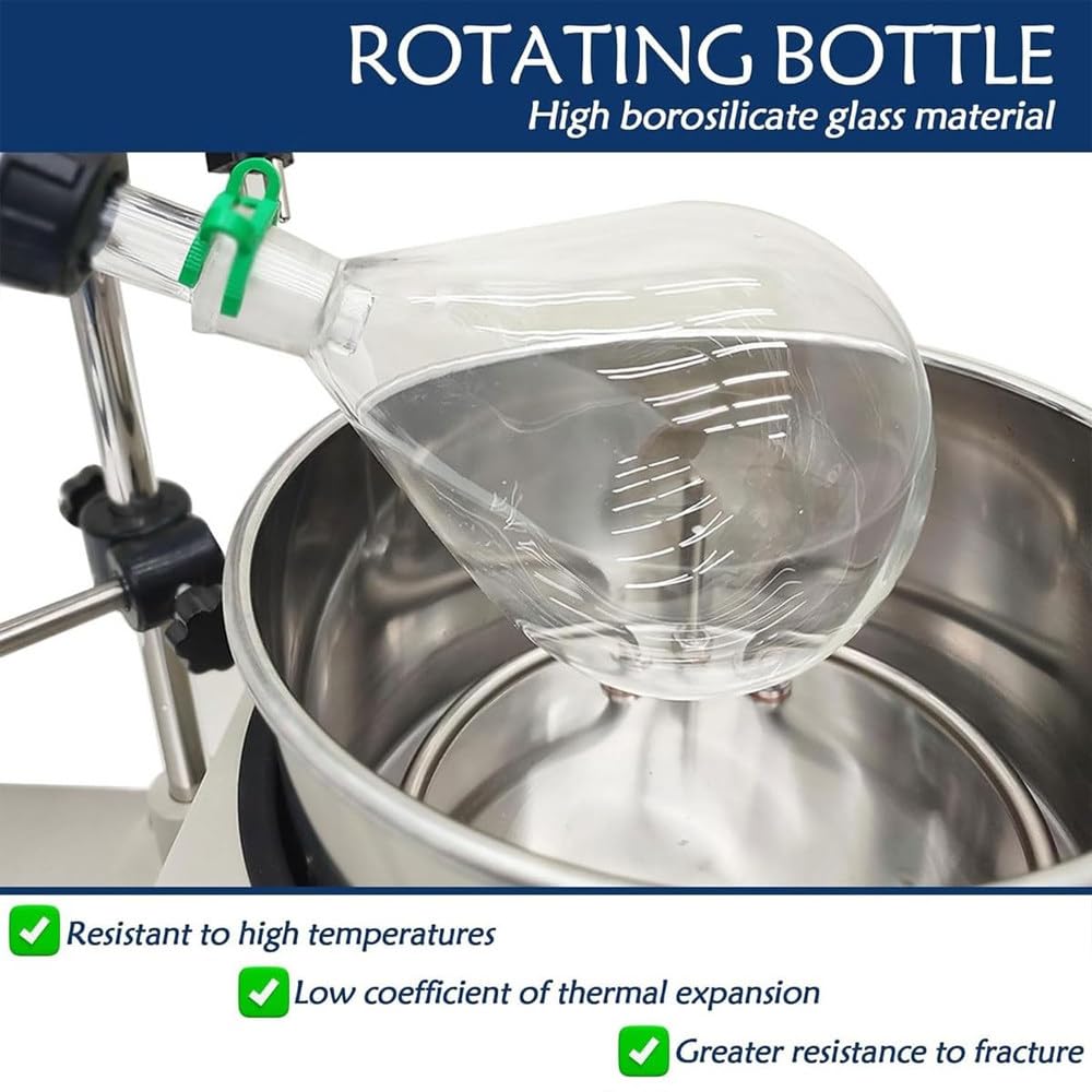 2-Liter-Rotationsverdampfer für das Labor – Set mit manueller Hubvorrichtung, Wasserbad und digitaler Steuerung (10–180 U/min) 3L