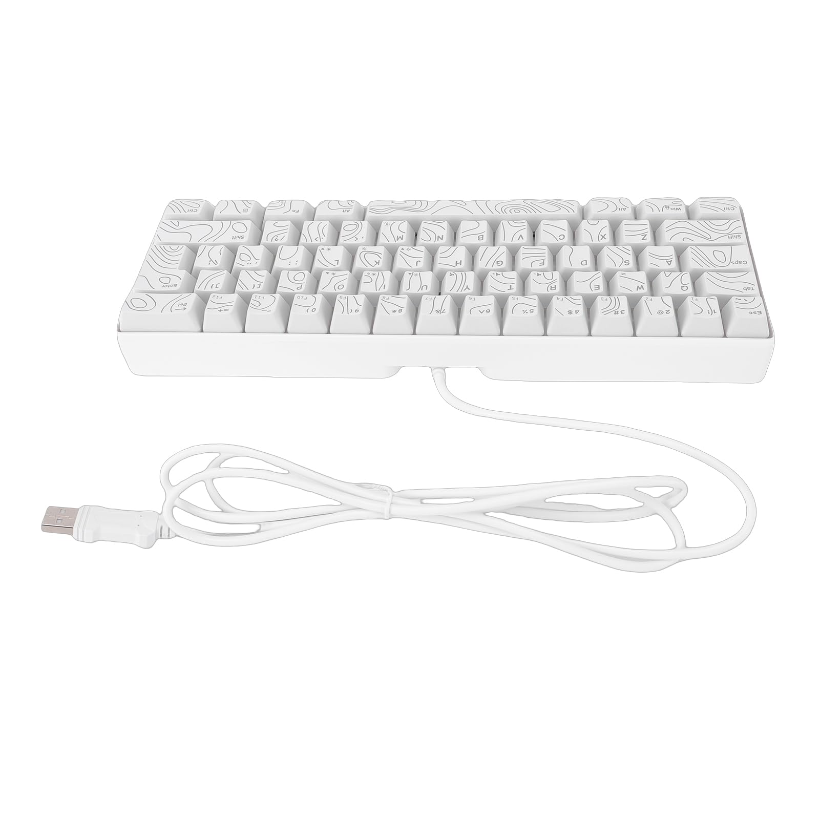 Tastiera Meccanica da Gioco Layout 60% RGB Retroilluminato Cablata per Digitazione e Gioco Design Portatile 61 Tasti (WHITE)