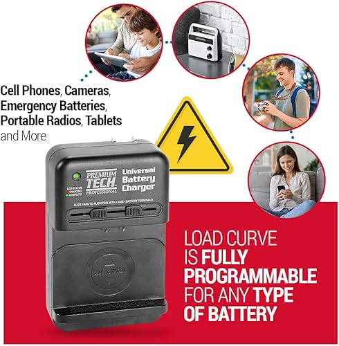 Miniatura 4 de Vidpro PT-UNV Cargador de batería universal de iones de litio  Cargador ajustable programable para viajes con protección contra sobrecarga y