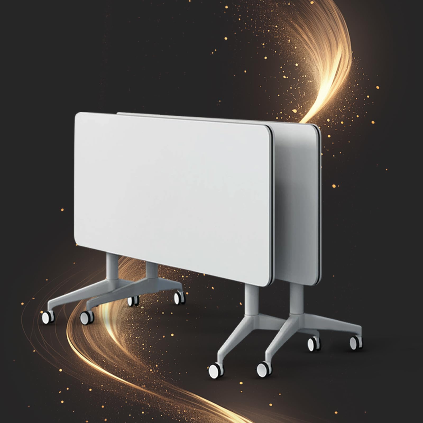 Conference Table, Folding Conference Room Tables Office Table Flip Top Mobile Meeting Training Table with Wheels, Seminar Boardroom Tables for Home