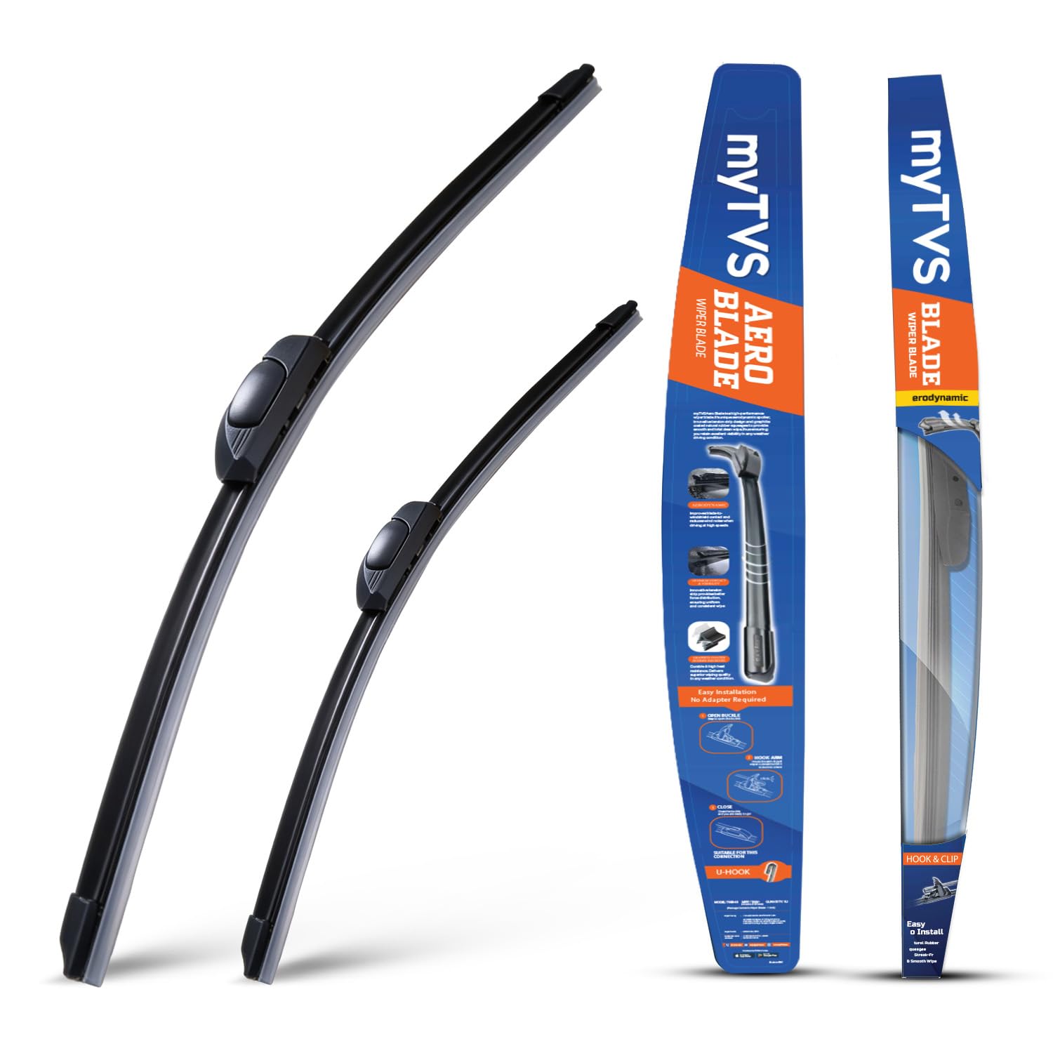 myTVS Frameless wiper blades | Wipers for All car | Wiper set for Front Wind Shield | Size 20" x 20" Inches-image-14