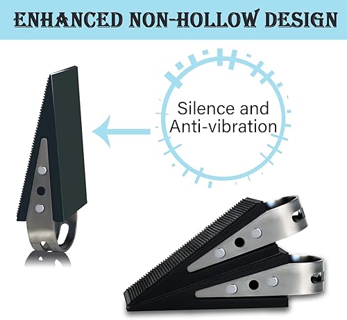 Miniatura 5 de Shackcom Cuña de goma para tope de puerta, 1 paquete de tope de puerta negro resistente adecuado para todo tipo de pisos, con ganchos de acero