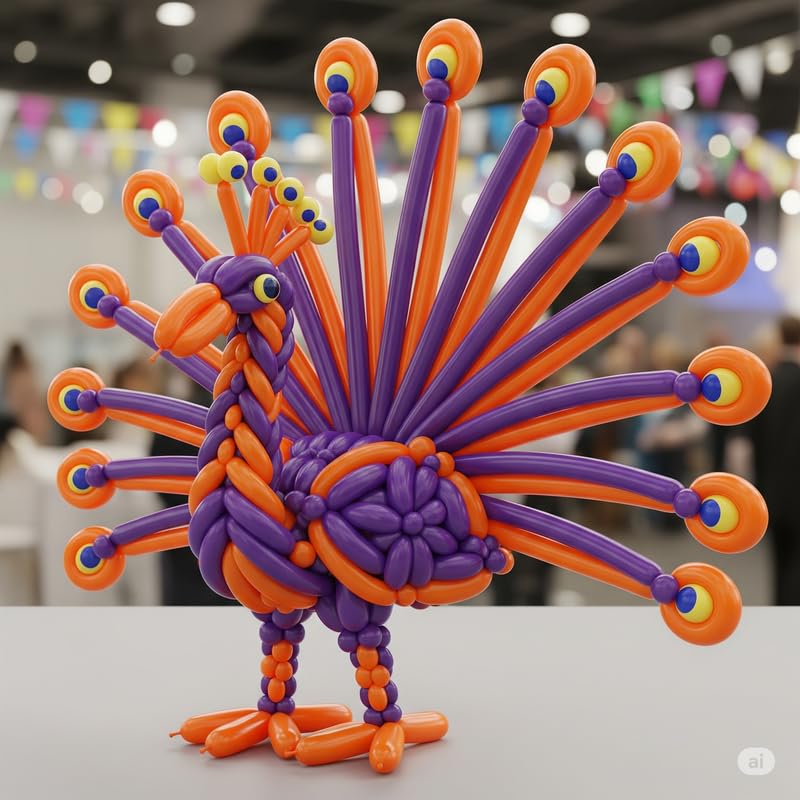 Image of long Modelling, Twisting, Tube Balloons, Pack of 100 (Orange)