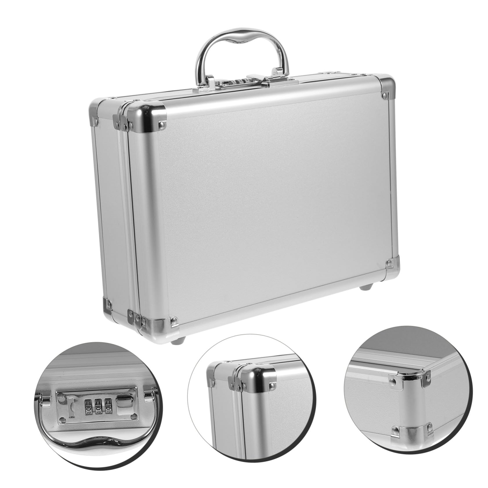 Malette Rigide Outil Aluminium avec Serrure à Code Mallette Portable à Poignée Caisse de Rangement Multifonction pour Outils et Accessoires Valise Compacte pour Usage Intérieur et
