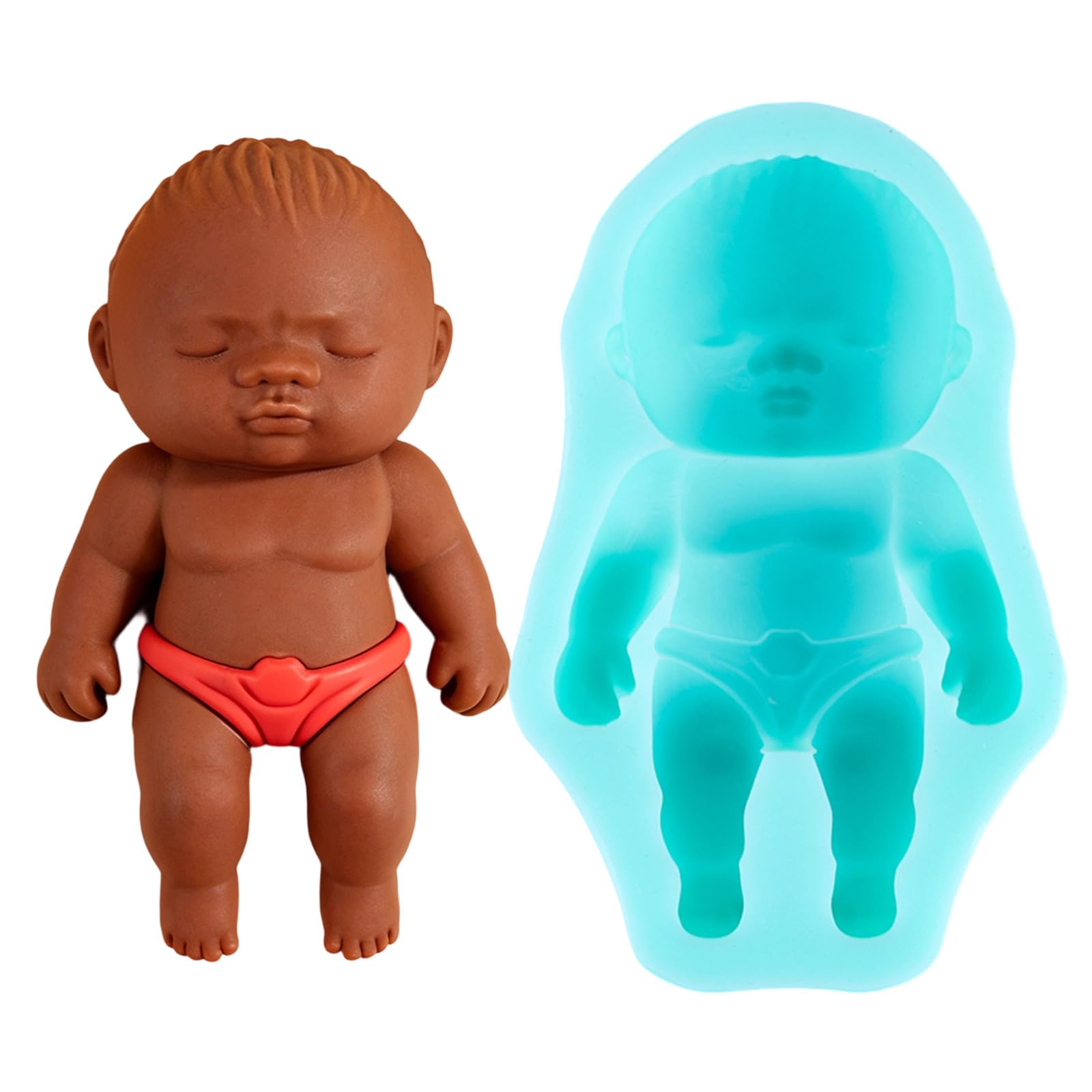 fexxkg 3D Realistic Black Baby Silicone Mold For Making Soap Chocolate Cake Candy Epoxy Resin Craft Party Decorati