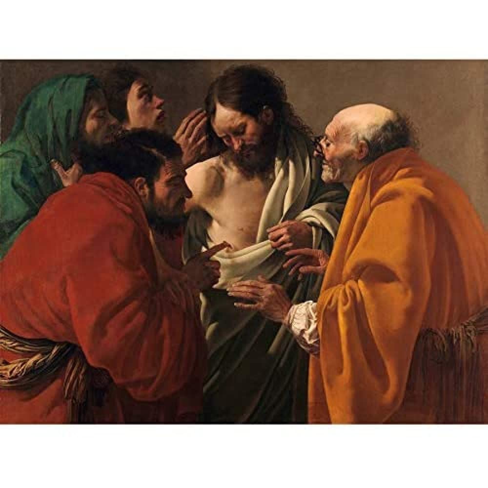 Artery8 Ter Brugghen The Incredulity Of Thomas Painting Art Print Canvas Premium Wall Decor Poster Mural