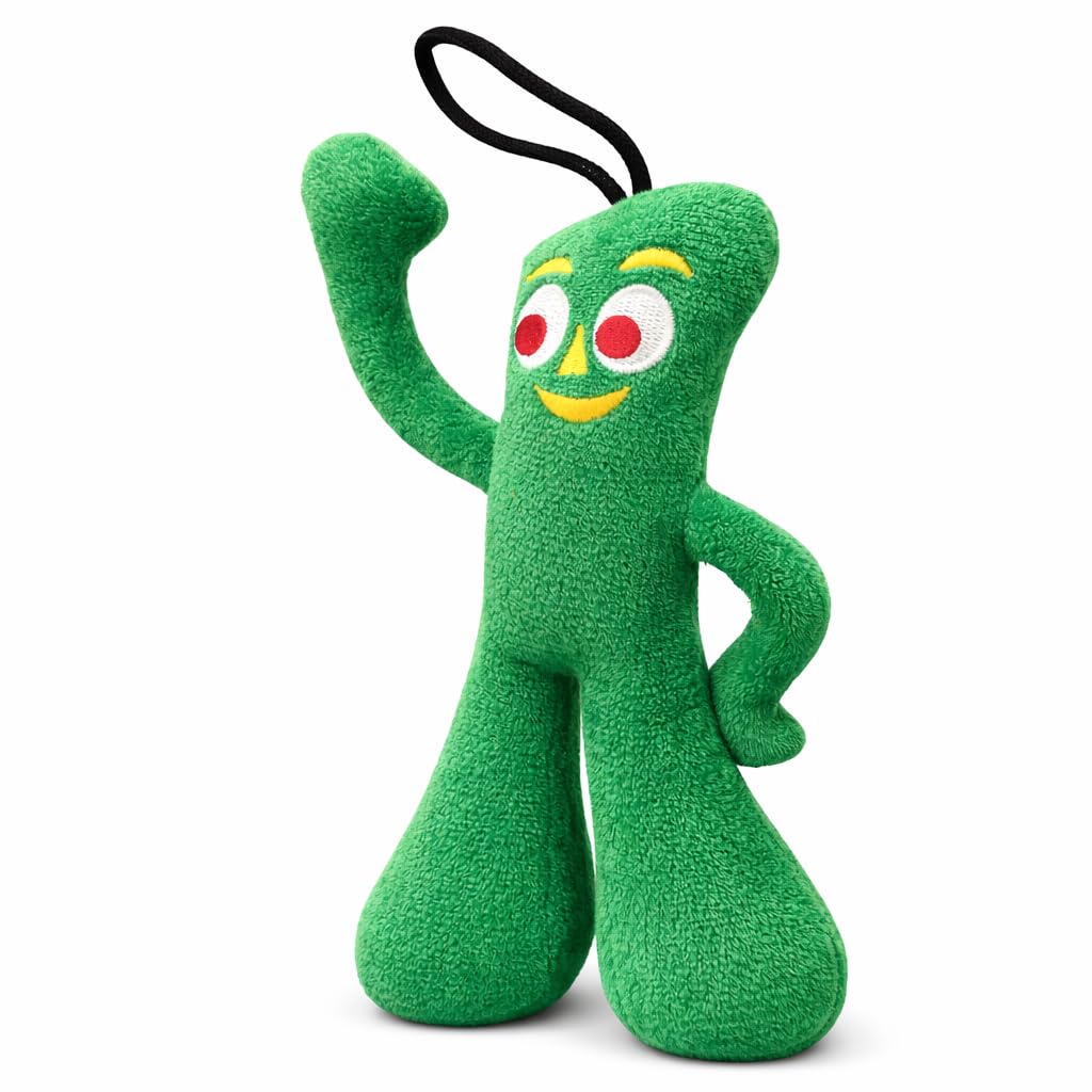 Multipet Small Gumby Stuffed Dog Toy with Squeaker | Gumby Dog Toy Plush Small | Green | 6" | Officially Licensed (6" - Plush Gumby)