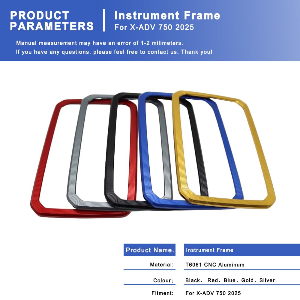Per XADV750 X-ADV 750 2025 Protezione per schermo LCD del cruscotto della moto T6061 Copertura protettiva in alluminio CNC per telaio del misuratore (blu)