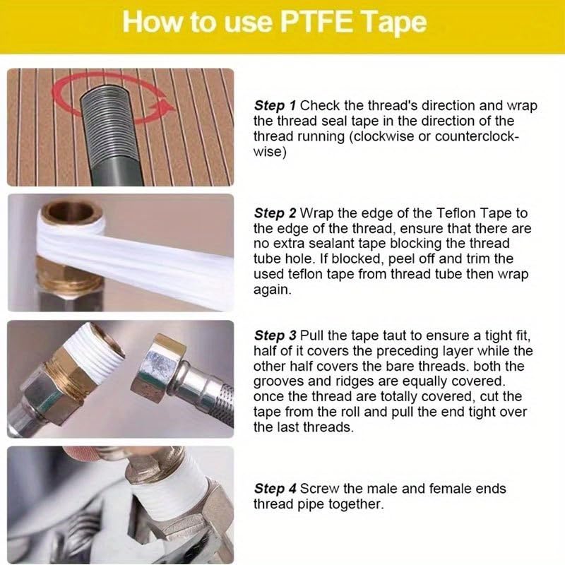 1/3pcs PTFE Industrial Sealant Tape, Plumbing Tape, Sealant Tape, Thread Sealing Tape for Shower Heads (1)
