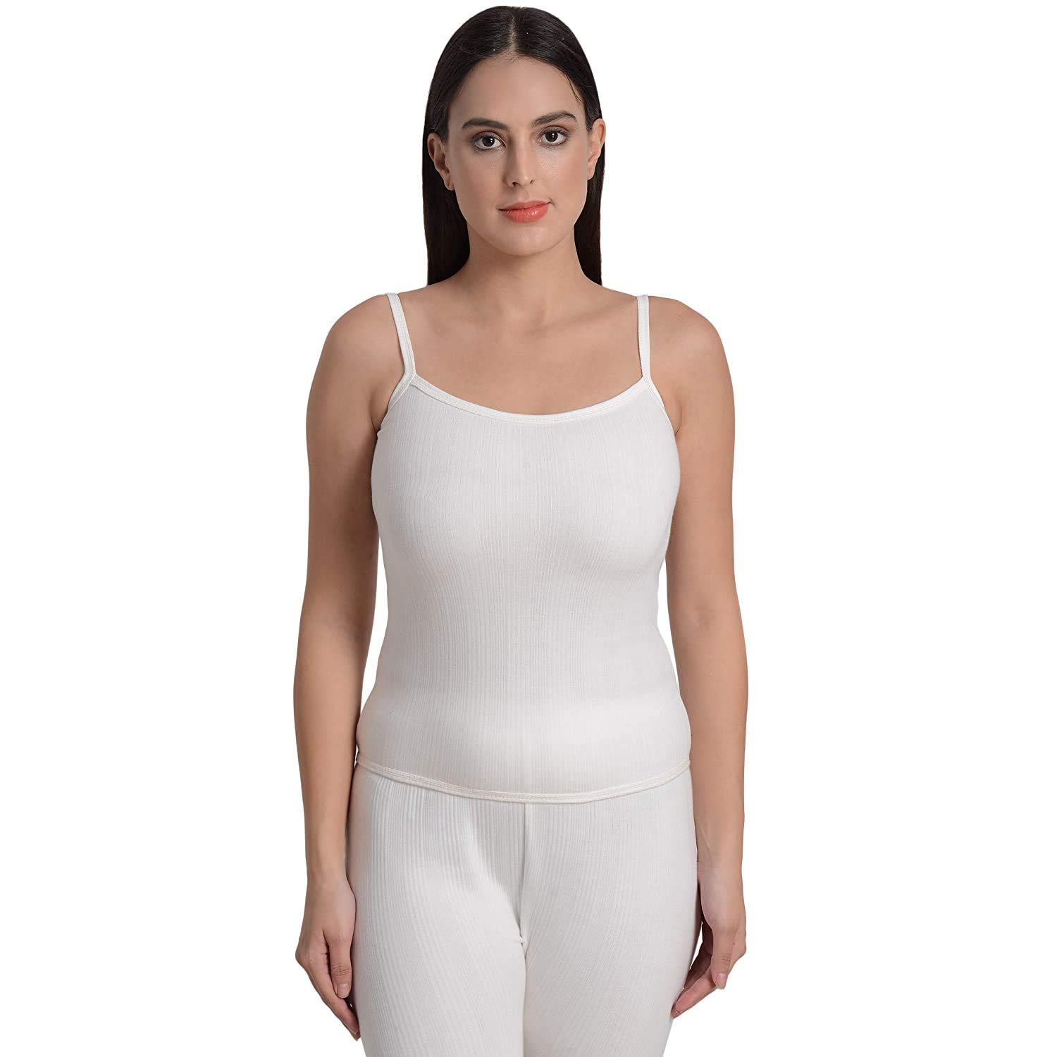 ELEG & STILANCE Women's Thermal Underwear Fleece Lined Winter Base Top Wear (Off White) (S, M, L, XL). Pack of 1