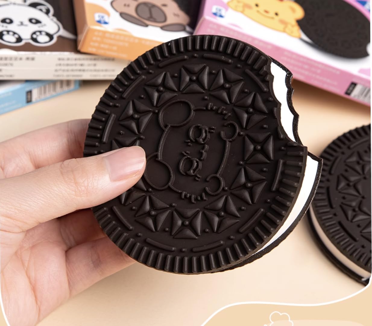 HOMIES Non-stick Chocolate Scented Desk Notepad Notebook Memo Diary Creative Message Pad Pocket Writing Book Chocolate Memo Pads School Stationery Gift for Kids Note (Oreo)