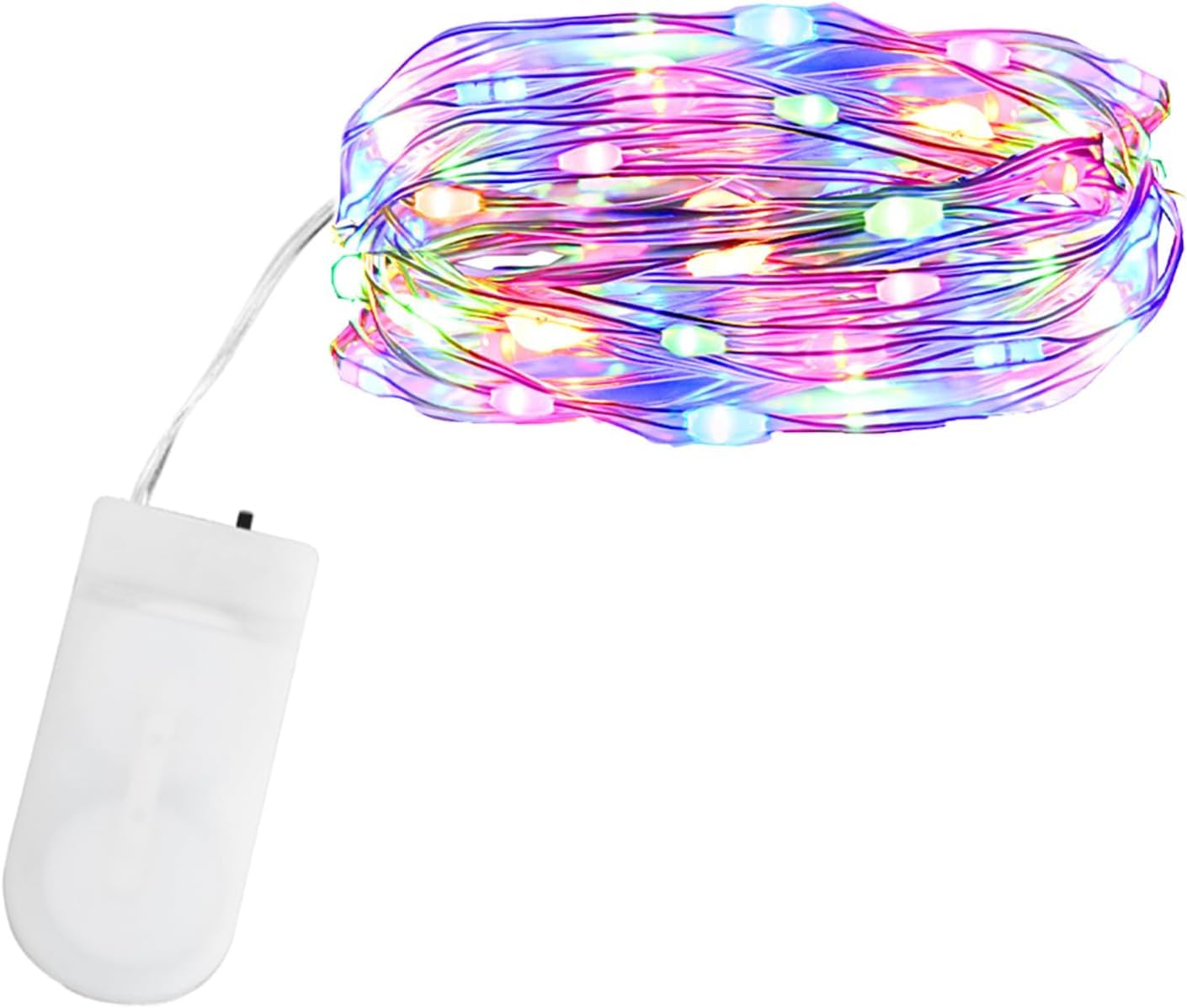 Gcstnn LED Fairy Lights Battery Operated, 2M 20LED 3Pack Mini String Lights IP65 Waterproof Silver Wire Lights for Jars, Christmas, Halloween, Bottles, Bedroom in/Outdoor Decoration(Multicolor)