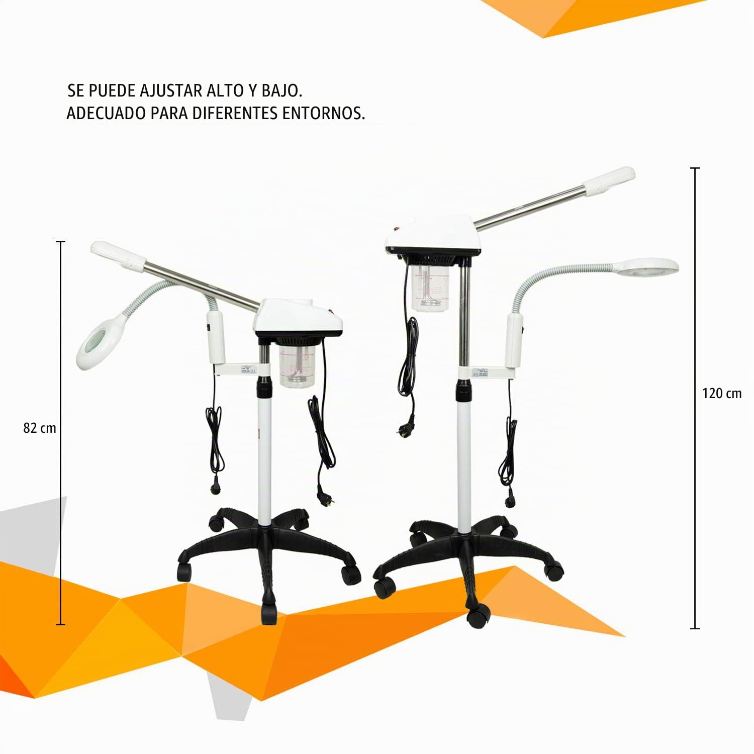 2 en 1 Profesional Máquina de Vapor Facial 5X Lámpara de Aumento para Spa Salón de Belleza Equipo de Cuidado de Piel