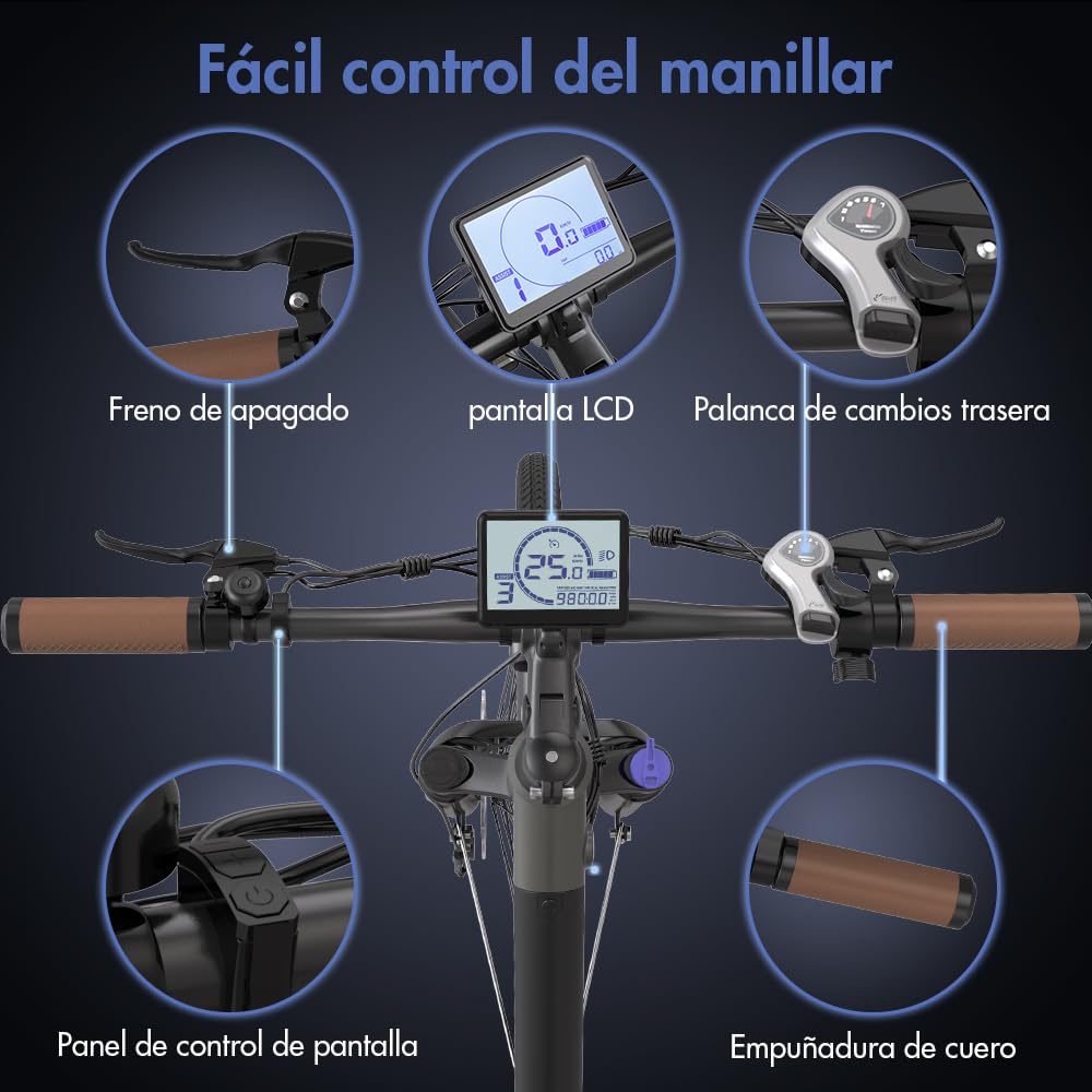 Fafrees F26 Pro Bicicleta Eléctrica, 250W 26" Mujer Bici Eléctrica Urbana, 14.5Ah/522Wh Batería, Soporta App Móvil, Alcance 90-110KM