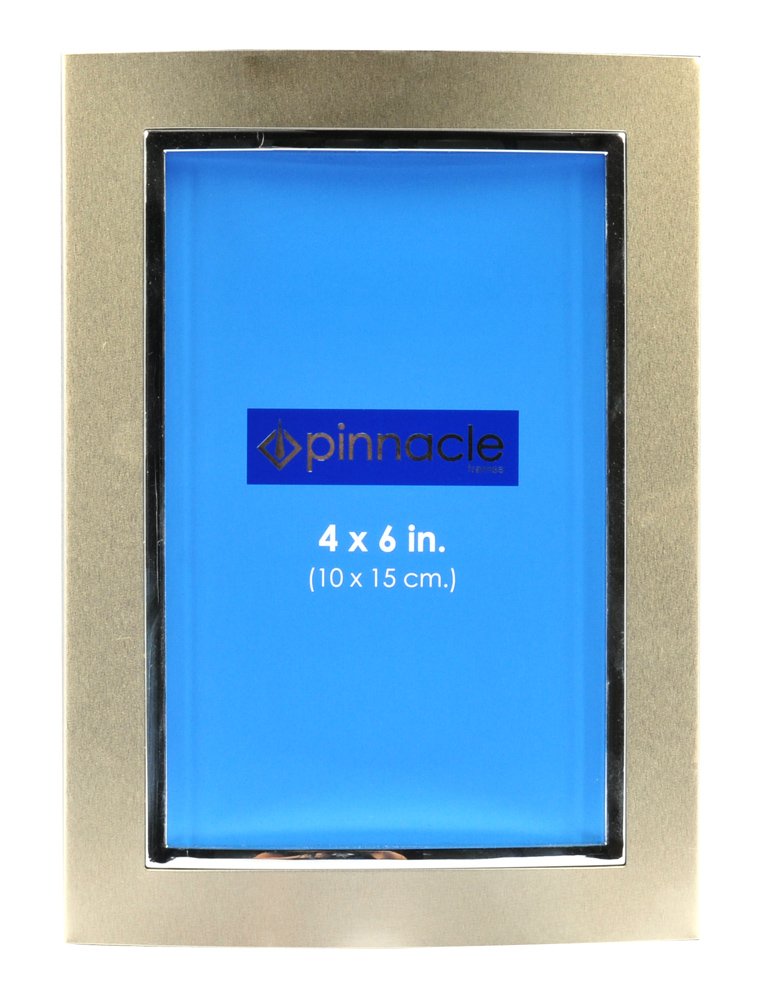 PinnacleFrames Champagne and Silver Frame, 4 inch by 6 inch