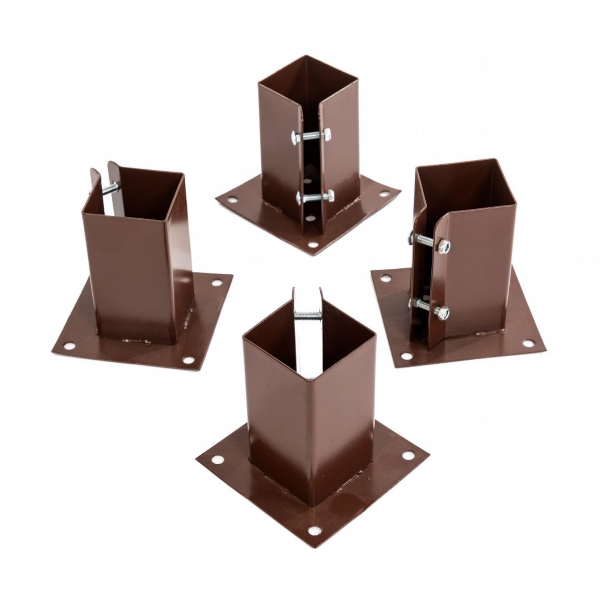 Oypla 4X Heavy Duty Bolt Down Fence Post Shoe Grip Holder - 75 x 75mm