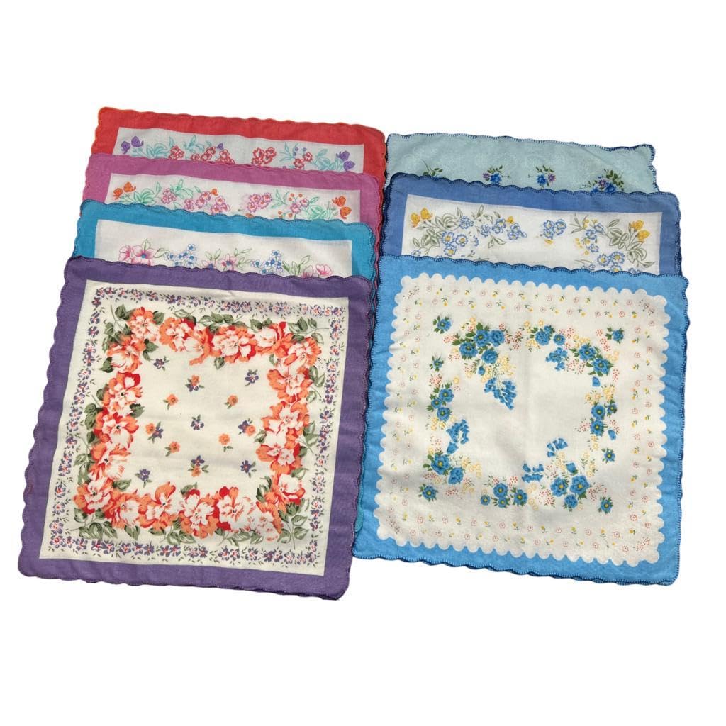 THE STYLE SUTRA 7X Cotton Handkerchief Assorted Color Floral Print Classic Hankies 30cmx30cm-image-43