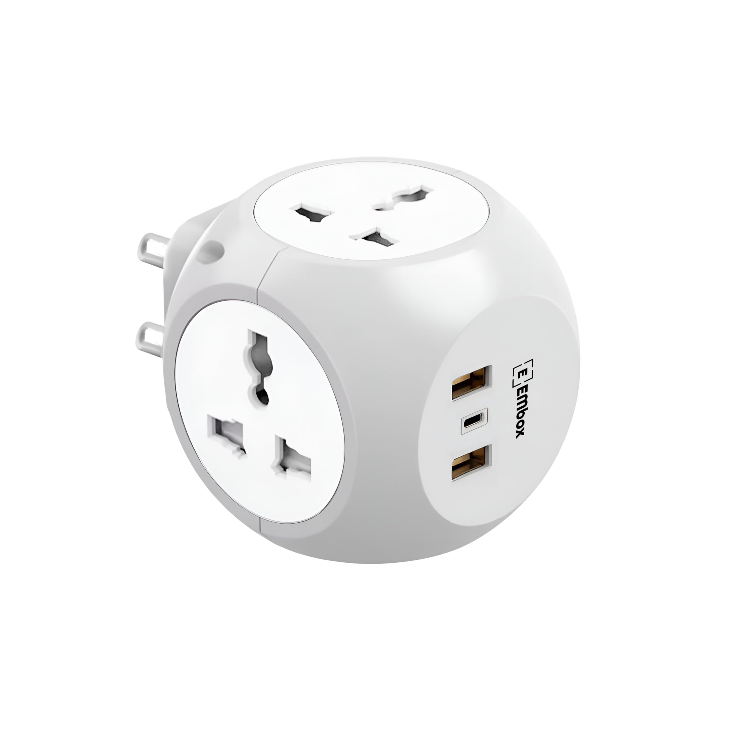 EMBOX Star Cube Multi-Plug Socket with USB Ports (2.4 A) (QC 3.0) Universal Sockets and LED Indicator, Safety Shutter Extension Board, Grey (B0D7W8D3C5) Amazon Price History, Amazon Price Tracker