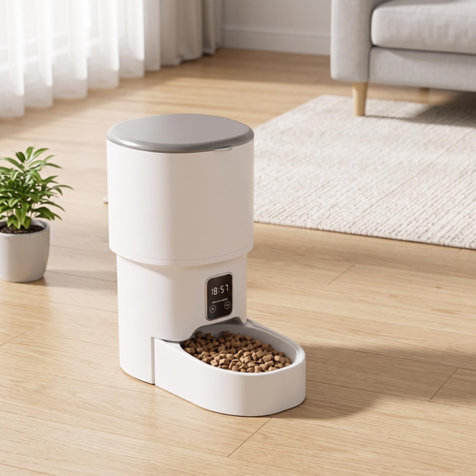 MagiDeal Dispenser Automatico per Animali Domestici Mangime Secco Ciotola Dosatore Programmazione Timer Contenitore 4 L Ricarica Facile Materiale Plastica, 4L, style to 1