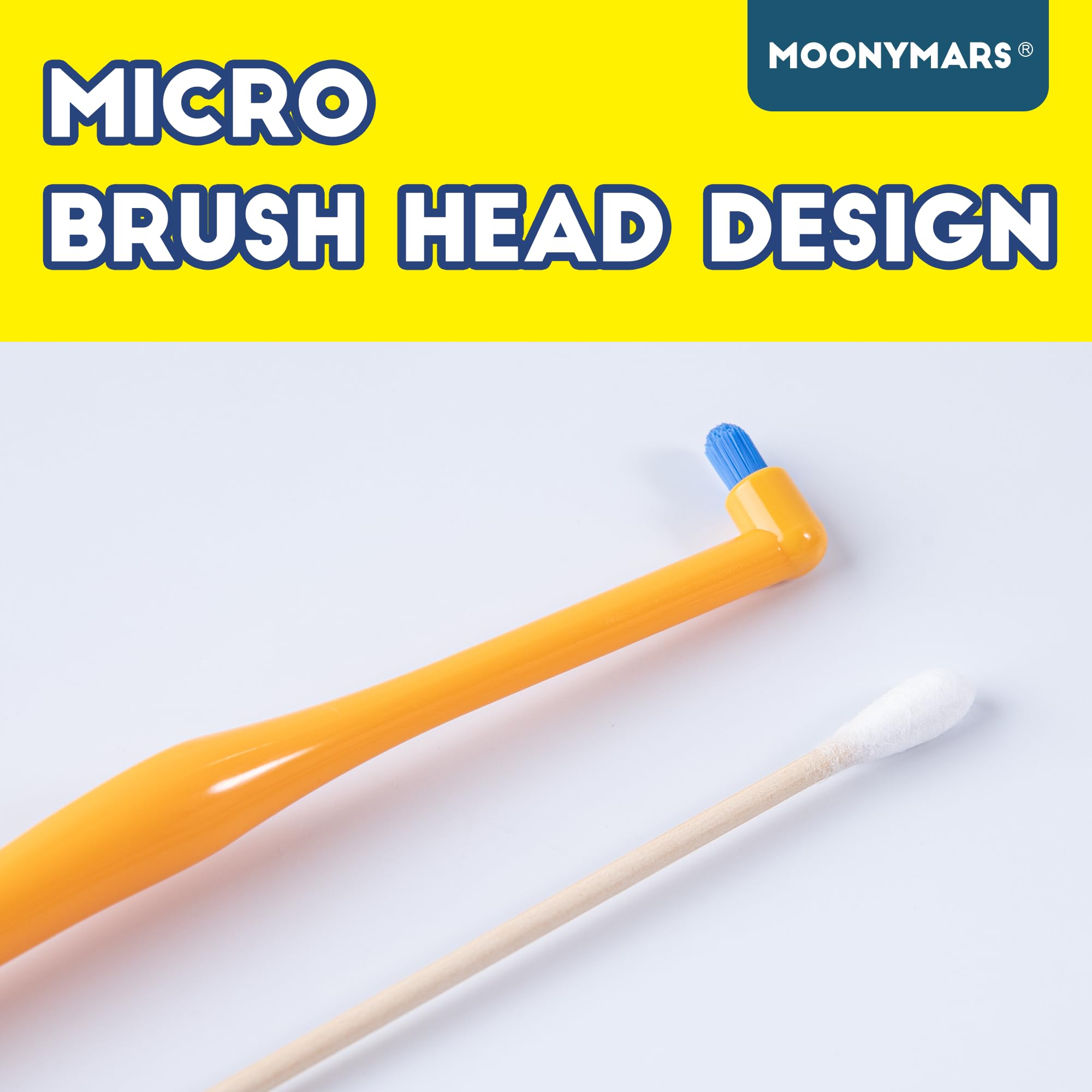Lot de 2 brosses à dents pour chat - Pour petit chien et chiot - Brosse à dents pour chaton et petit animal de compagnie - Nettoyage dentaire en profondeur - Orange