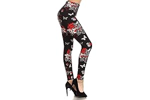 High Waisted Regular, Plus Sized Print Leggings in Checkered or Animal Print