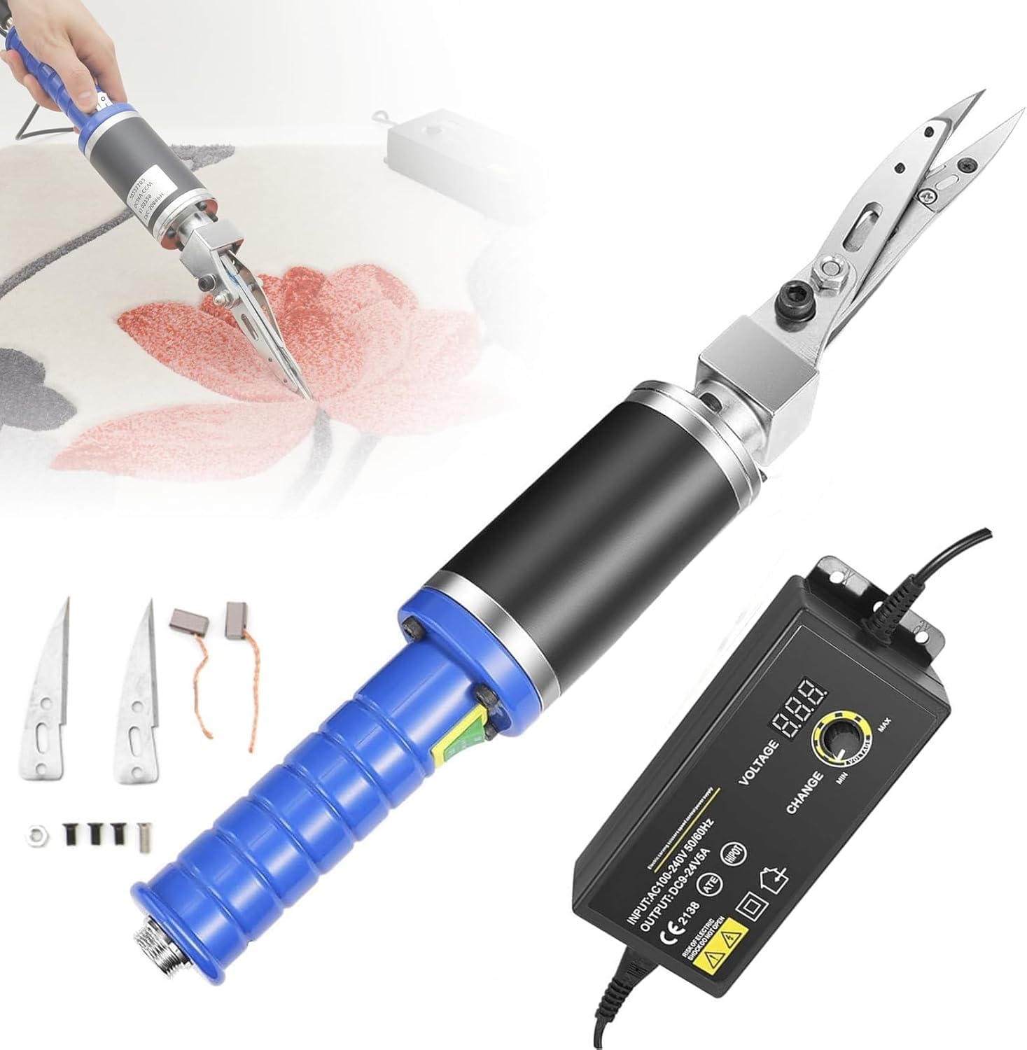 GYKOZY Electric Carpet Tufting Trimmer Kit, Adjustable Speed Scissors for Rug Carving and Engraving, Carpet Modeling and Grooving Machine