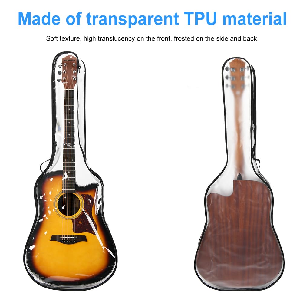 40/41 cala Gigbag, osłona przeciwpyłowa do gitary elektrycznej, przezroczysta kieszeń na instrumenty muzyczne do akustycznych klasycznych gitar elektrycznych