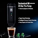 Machine à expresso électrique portable, cafetière de voyage pour le camping, voiture, RV & Randonnée, Auto-chauffage avec Type-C, Compatible avec le café au sol & NS Gélules (Noir avec LCD Écran)