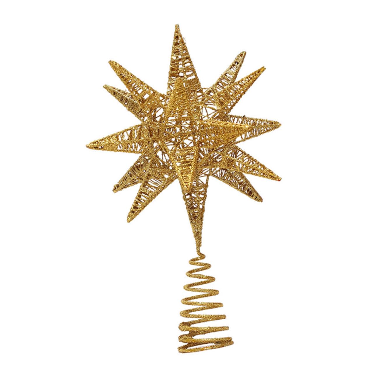 Zerodeko 1pezzi Decorazione per Albero di Natale in Ferro Stella Decorativa per Finestre Ciondolo Natalizio Unica Forma Ornamento Stella Resistente Tecnologia della Polvere da Spolvero