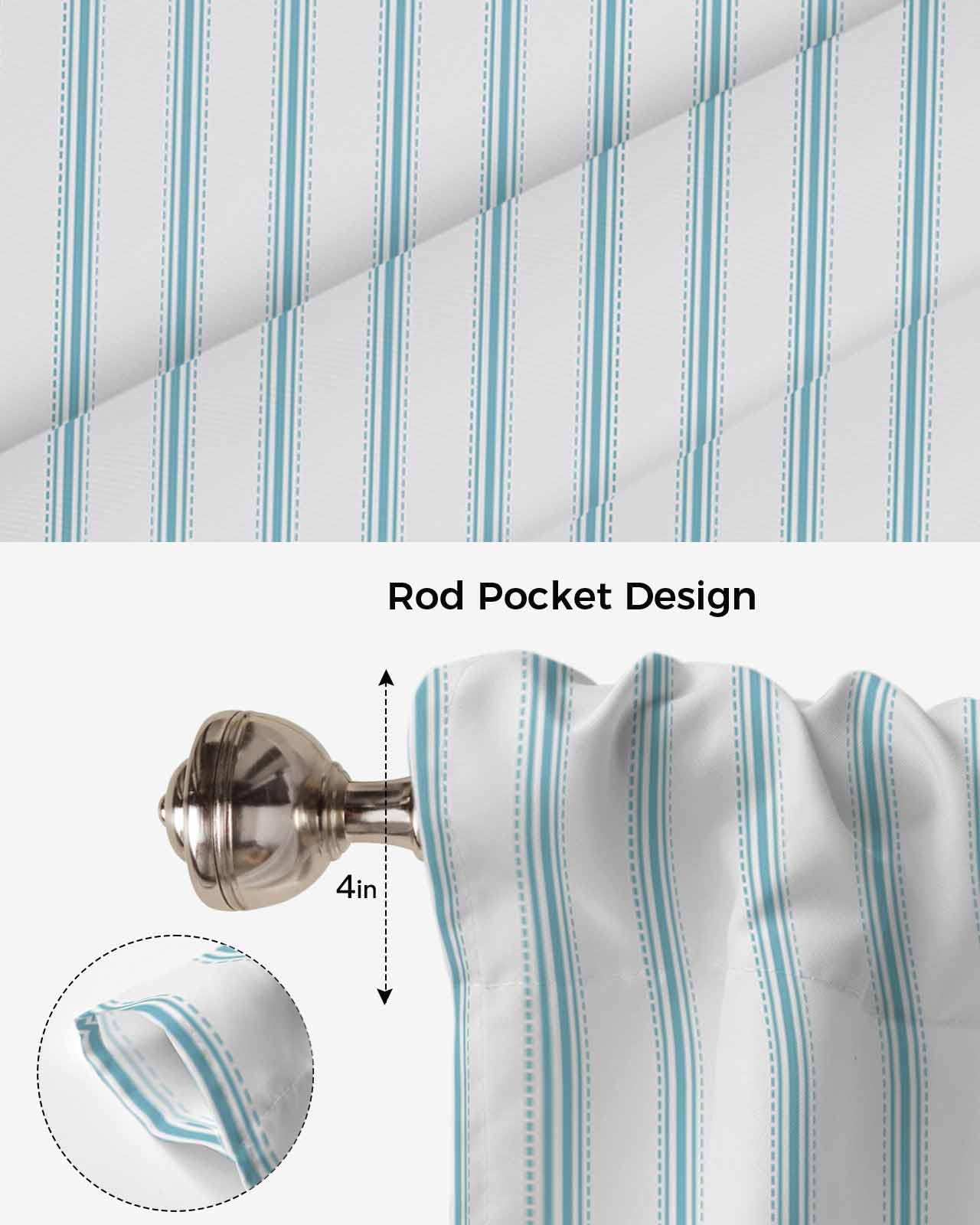 Amazon.com: Yukro Stripe Tie Up Curtains Window Shades, White and
