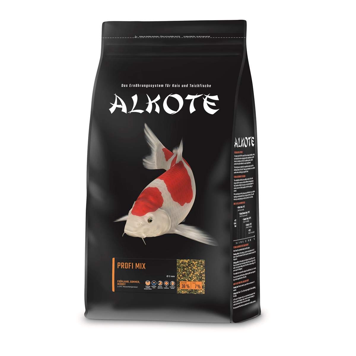 ALKOTE professional mix, higher-energy main food for koi, spring-summer-autumn, floating pellets, 3mm, 3kg