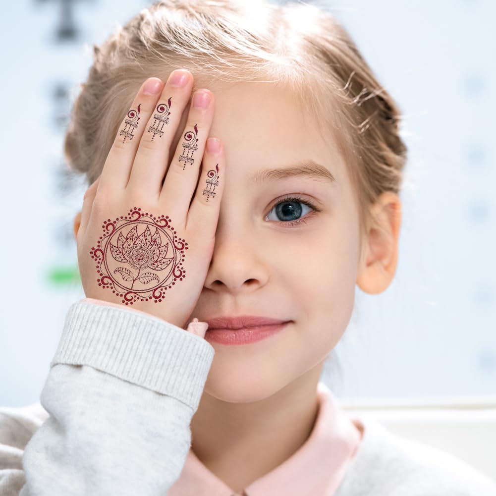 XMASIR Temporary Tattoo Stickers for Kid 12 Pair Hands Brown Body Art Stickers Waterproof Fake Tattoos for Boys Girls Party Decor - Image 2