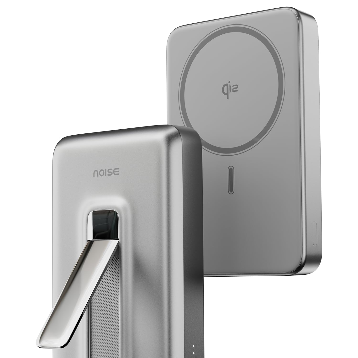 Noise Qi2 Certified MagSafe Wireless 10000mAh Power Bank, Super Fast Wireless Charging, Battery Health Protection, Strong Magnetic Alignment, Built-in Stand, Compact Design, for Android/iPhone-Silver-picture-26
