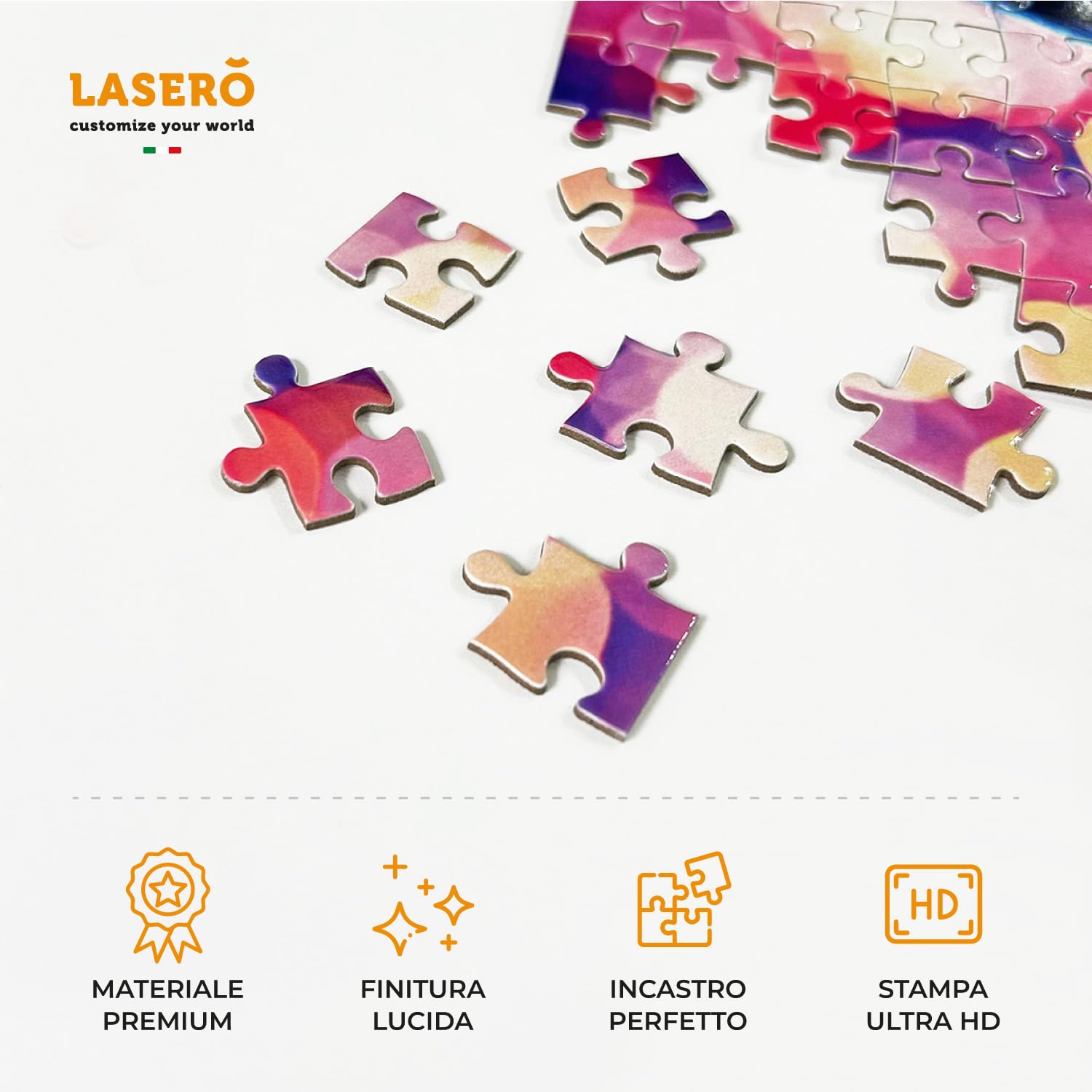 LASERO' Puzzle Personalizzato con Foto 42x29,7cm – 320 Pezzi – Puzzle Personalizzato HD – Idea Regalo Originale per Anniversario e Compleanno