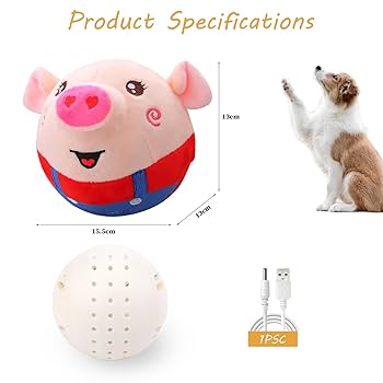 Xinrongda Active Moving Pet Plush Toy, Interactive Dog Toys, Talking And Singing Dog Toy, Washable Cartoon Pig Plush Sound Electronic Dog Toy For Pets, Cats, Small And Medium Dogs (A