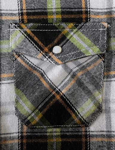 JOGAL Boys Western Shirt Long Sleeve Pearl Snap Plaid Shirts Lightweight Flannel Shirts for Kids 6-14 Years4