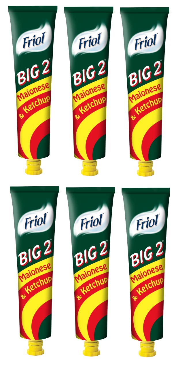 Friol Big 2 Lot de 6 sauces au ketchup et à la mayonnaise dans un tube de 190 g
