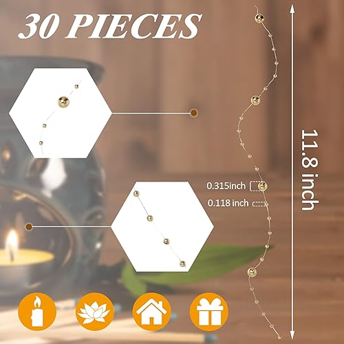 Miniatura 2 de Cuerdas de perlas artificiales de 118 pulgadas para velas flotantes centro de mesa relleno de jarrón perlas de imitación guirnaldas de perlas para