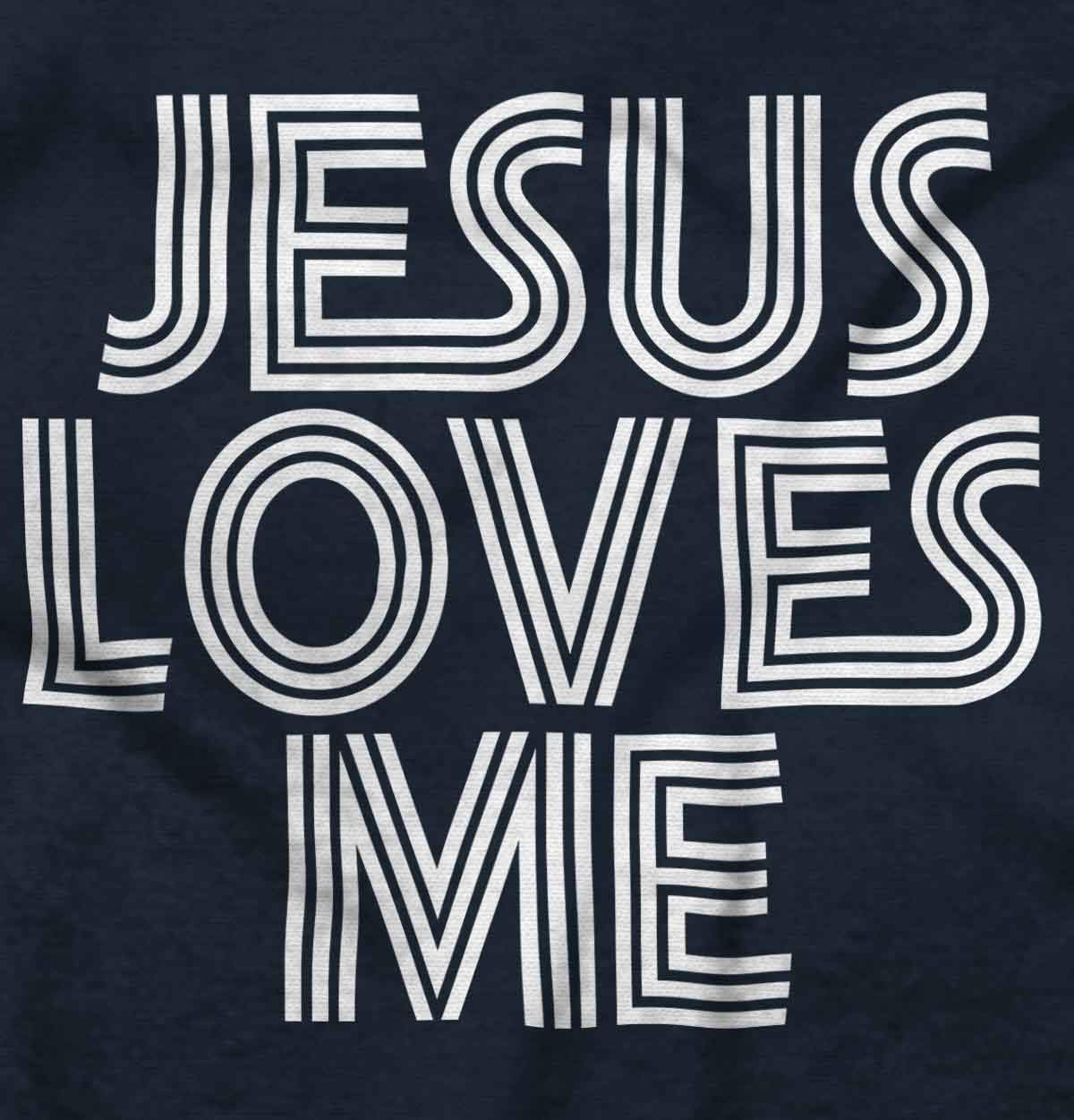 Brisco Brands Jesus Loves Me Retro Christian Baby Romper Boys or Girls