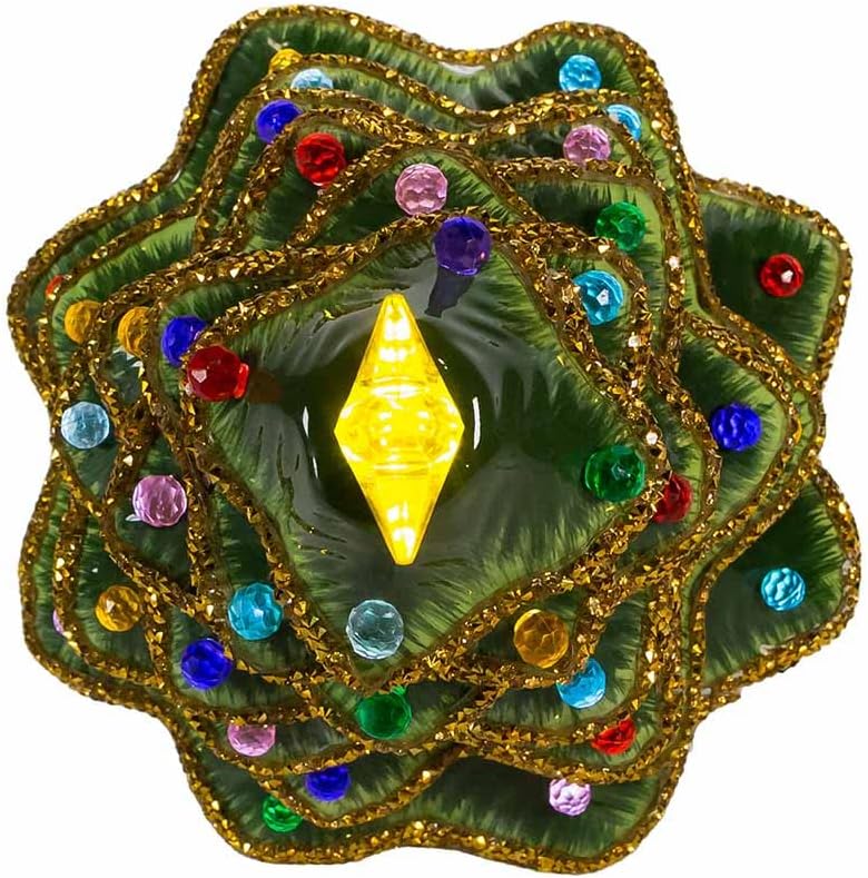 Kurt S. Adler Light Up Gold Glitter Christmas Tree, 12-Inch
