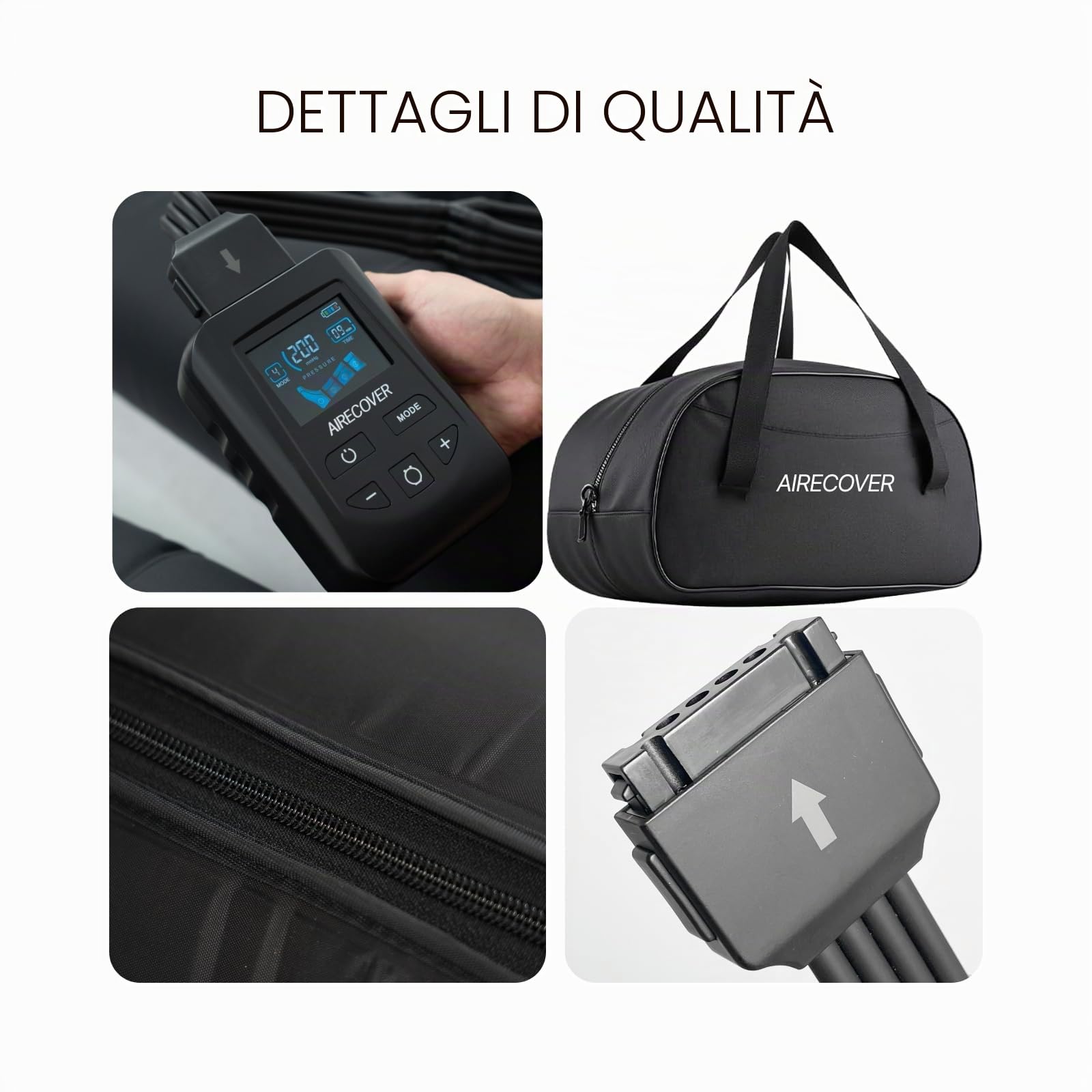 Massaggiatore senza fili, pressoterapia, per drenaggio linfatico, gambe stanche e migliore circolazione sanguigna, contro la ritenzione idrica e per un sano ritorno venoso (M: 160-175 cm)