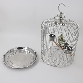 The Birdcage Stainless Steel Birdcage Large Round Starling Black Phoenix Peony Villa Parrot Cage for Parakeets, Parrotlets, Finches Parakeet Cage (Color : Type 32)