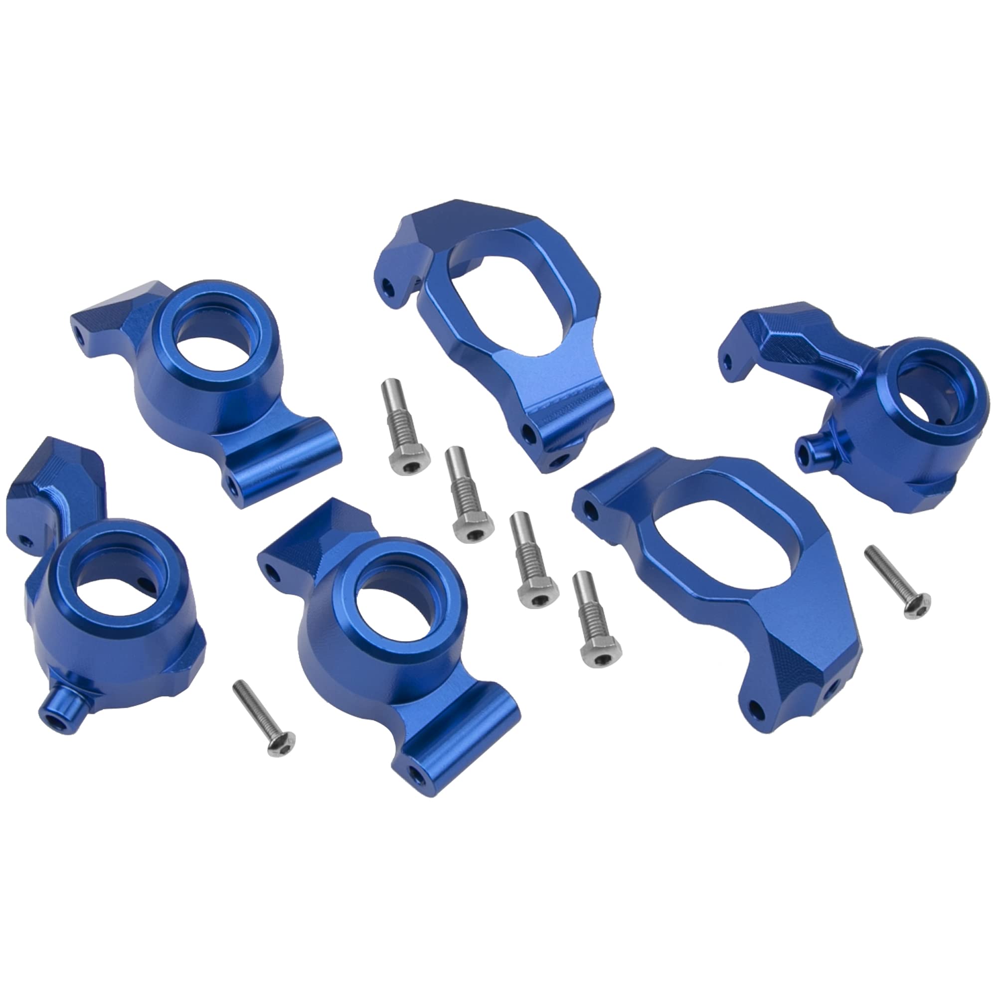 Treehobby Aluminum Alloy C seat Steering Cup Rear axle seat Three-Piece Set Compatable with 1/10 Traxxas Maxx Small X Monster Truck-89076-4 RC Car Upgrade Wearing Parts?Blue?