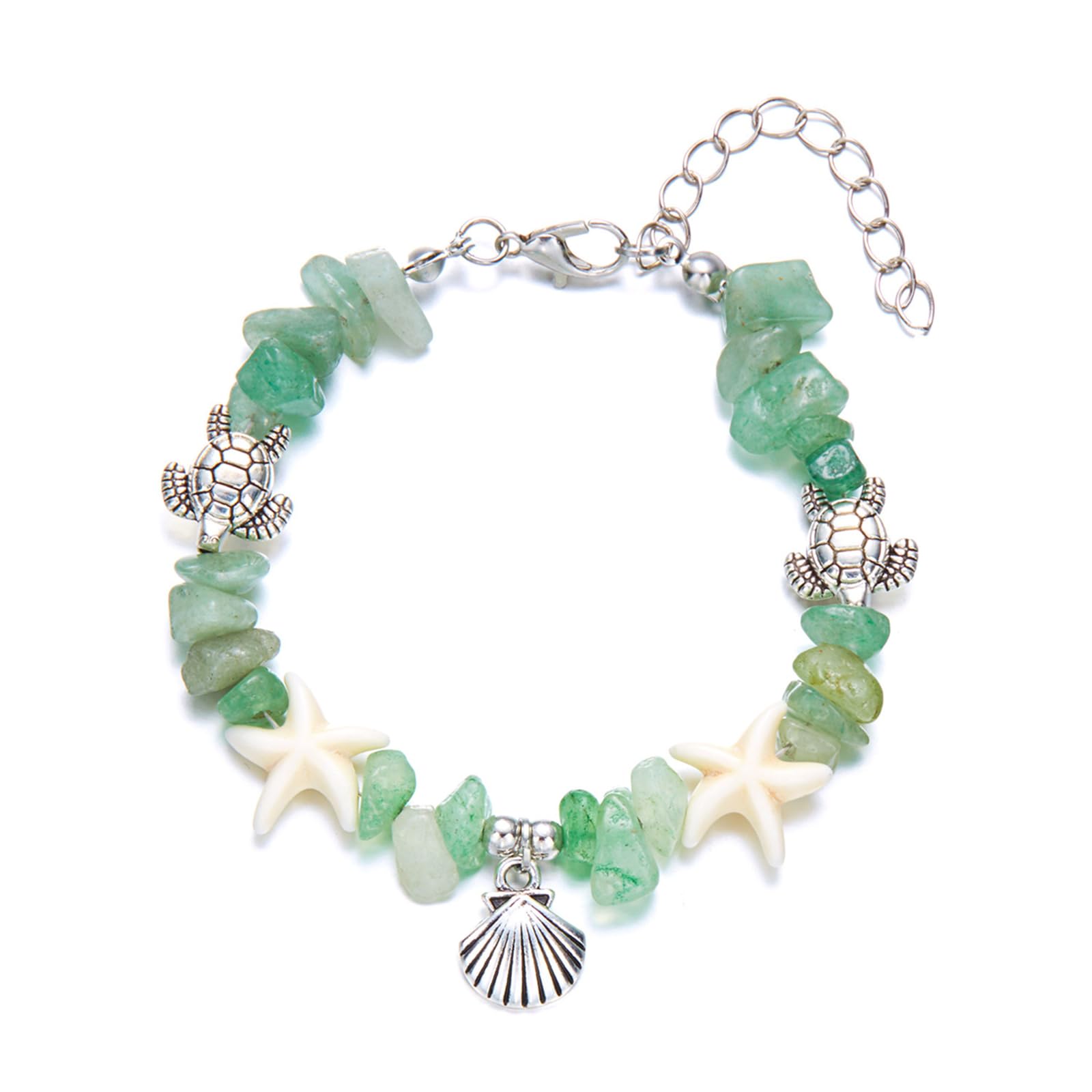 coadipress Starfish Shell Bracelet Trendy Bohemian Handmade Adjustable Shells Conch Pearl Charm Bracelets Hawaiian Ocean Summer Holiday Mermaid