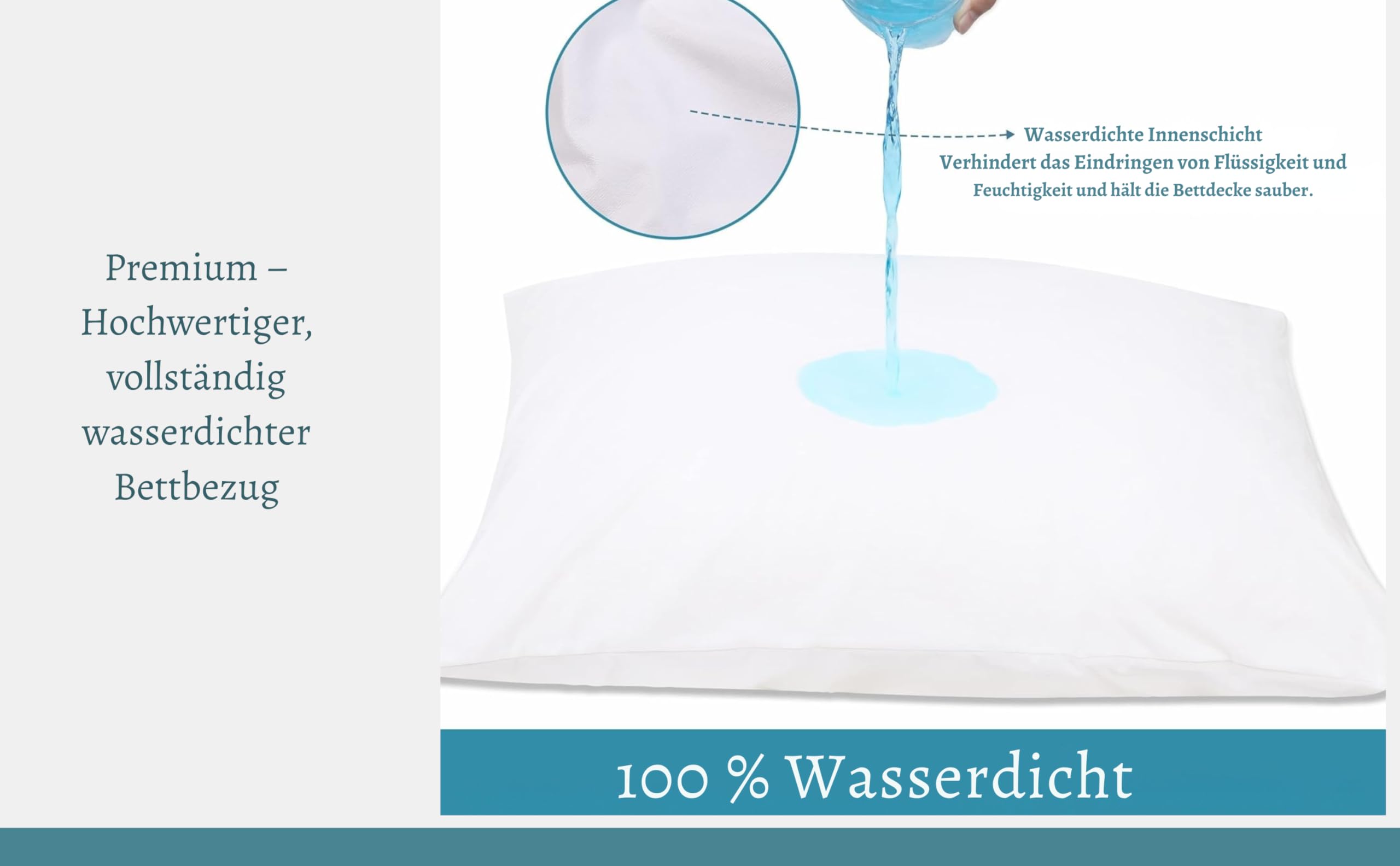 Wasserdichter Bettbezug 135x200 cm,Premium Quality, Kein Knistern- Hypoallergen & Waschbar (95C) Bettdeckenschoner Wasserdicht, Milbenbezug, Inkontinenz Bettbezug 135 x 200