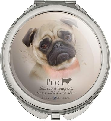 Pug Dog Breed Compact Travel Purse Handbag Makeup Mirror