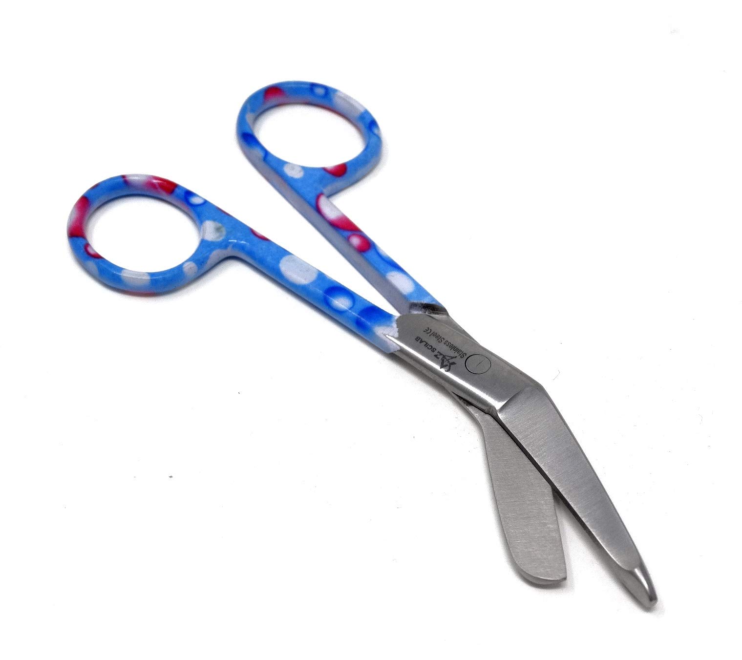 Nurse Doctor Medical Lister Bandage Scissors, Stainless Steel PREMIUM QUALITY Color Handle (Multi Bubbles)