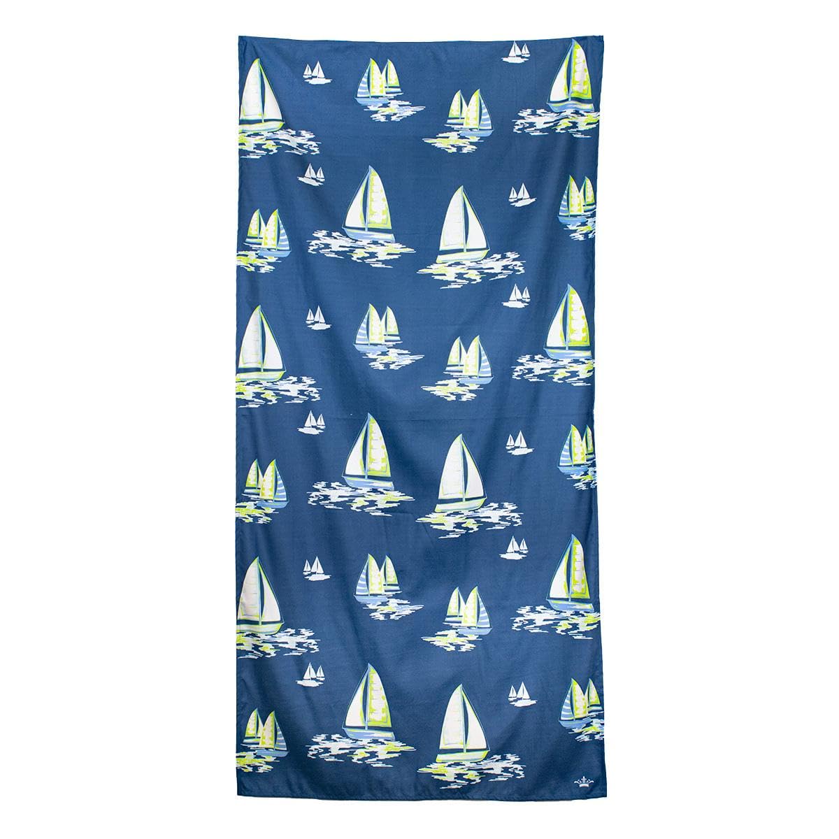 Sail Away Royal Sailboat Quick Dry Microfiber Beach Towel