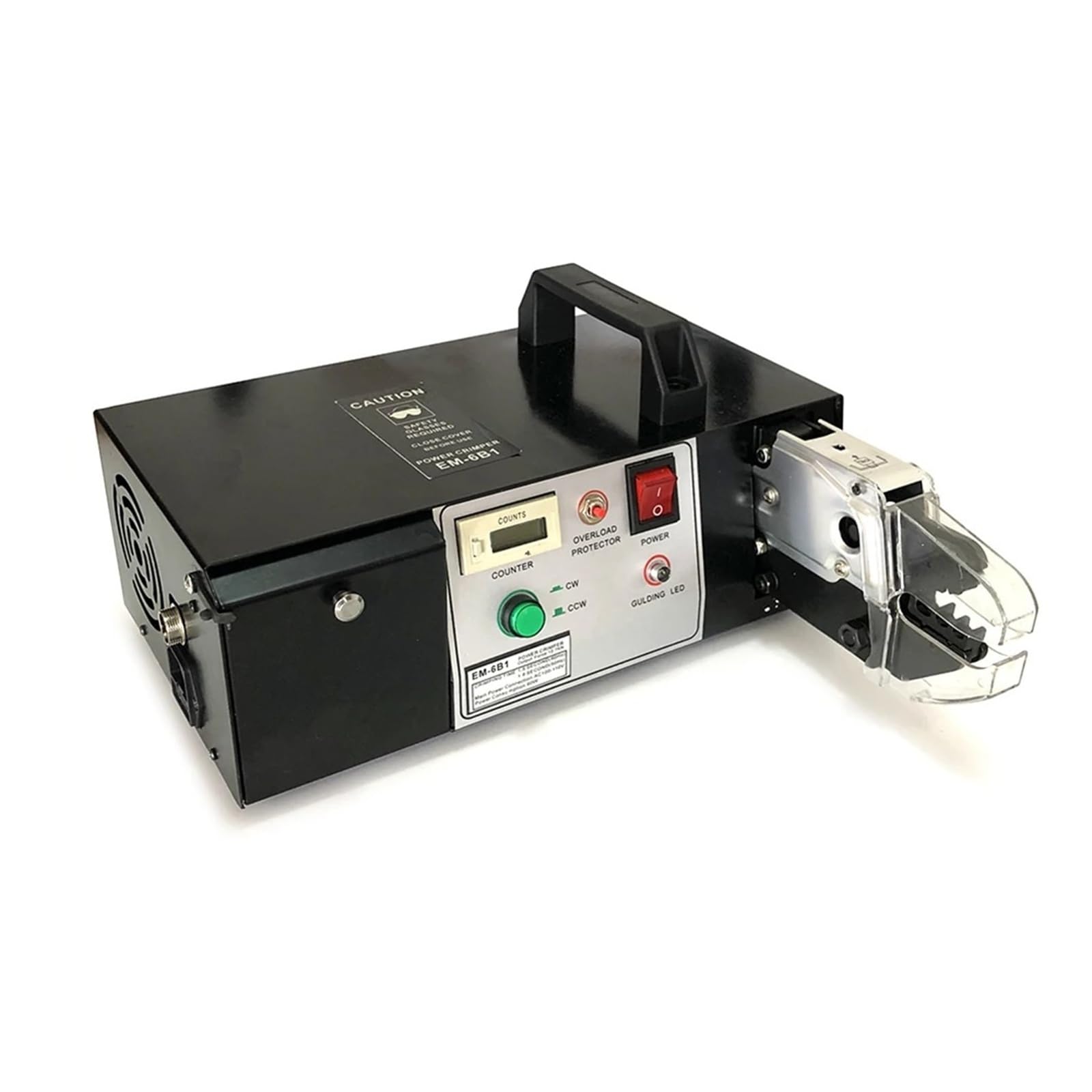Jhxhfjxz Black 0.25-10Mm2 Automatic Terminal Crimping Machine Em-6B2 Em-6B1 Electric Crimper Tools With Exchangeable Die Sets Versitile(Em-6B1 (110V))