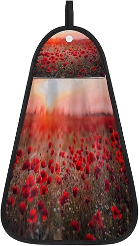 Toallas de mano con diseño de amapolas rojas y flores para colgar, toallas de mano de secado rápido para baño, altamente absorbente, toalla de mano